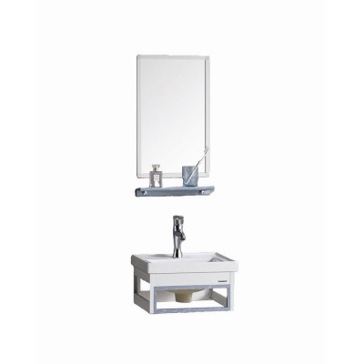 Mirrored Ceramic Basins with Towel rack