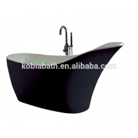 Black irregular freestanding resin bathtub with 100% pure acrylic material stone bathtub